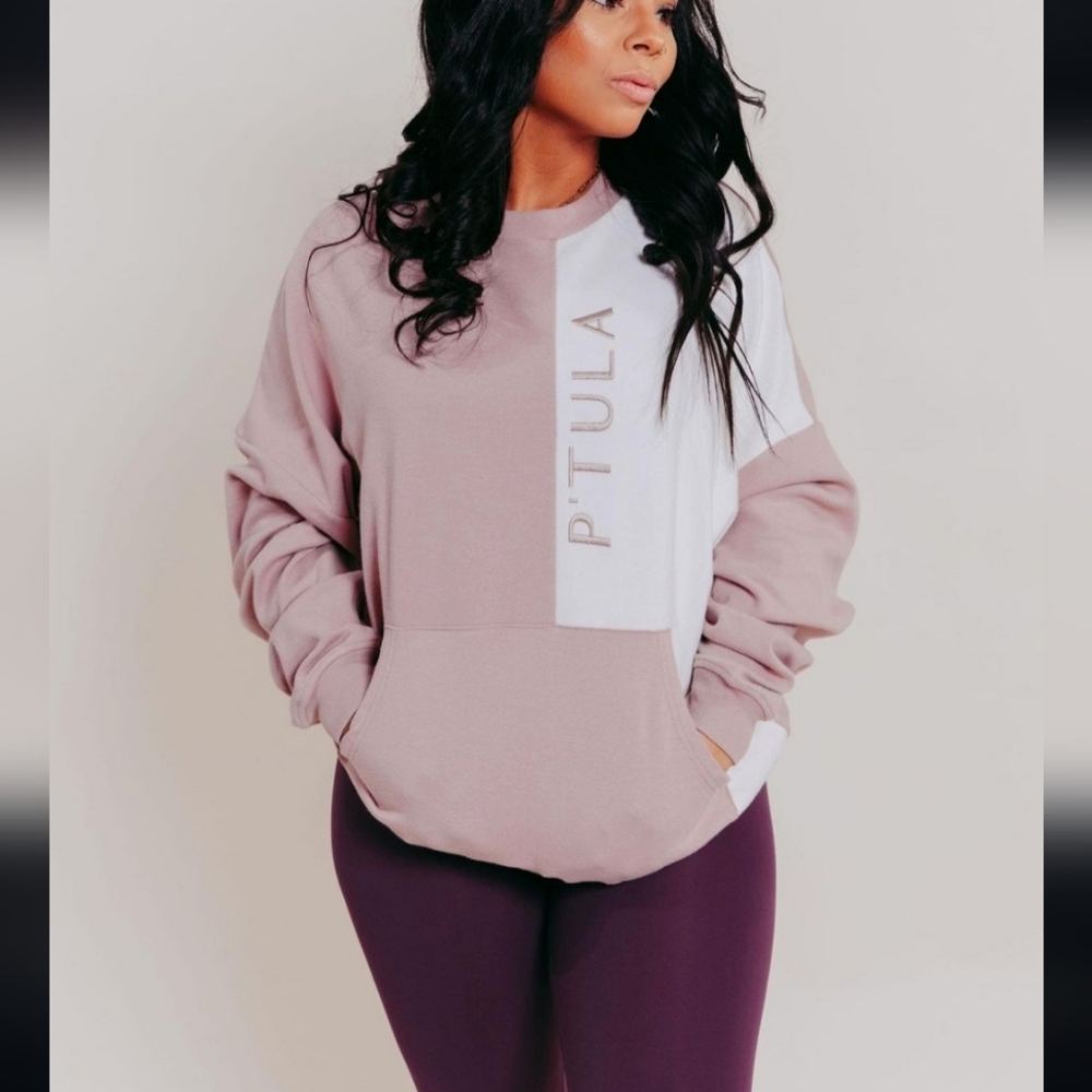 P'tula mauve block crewneck sweat shirt